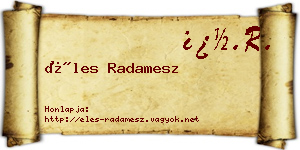 Éles Radamesz névjegykártya